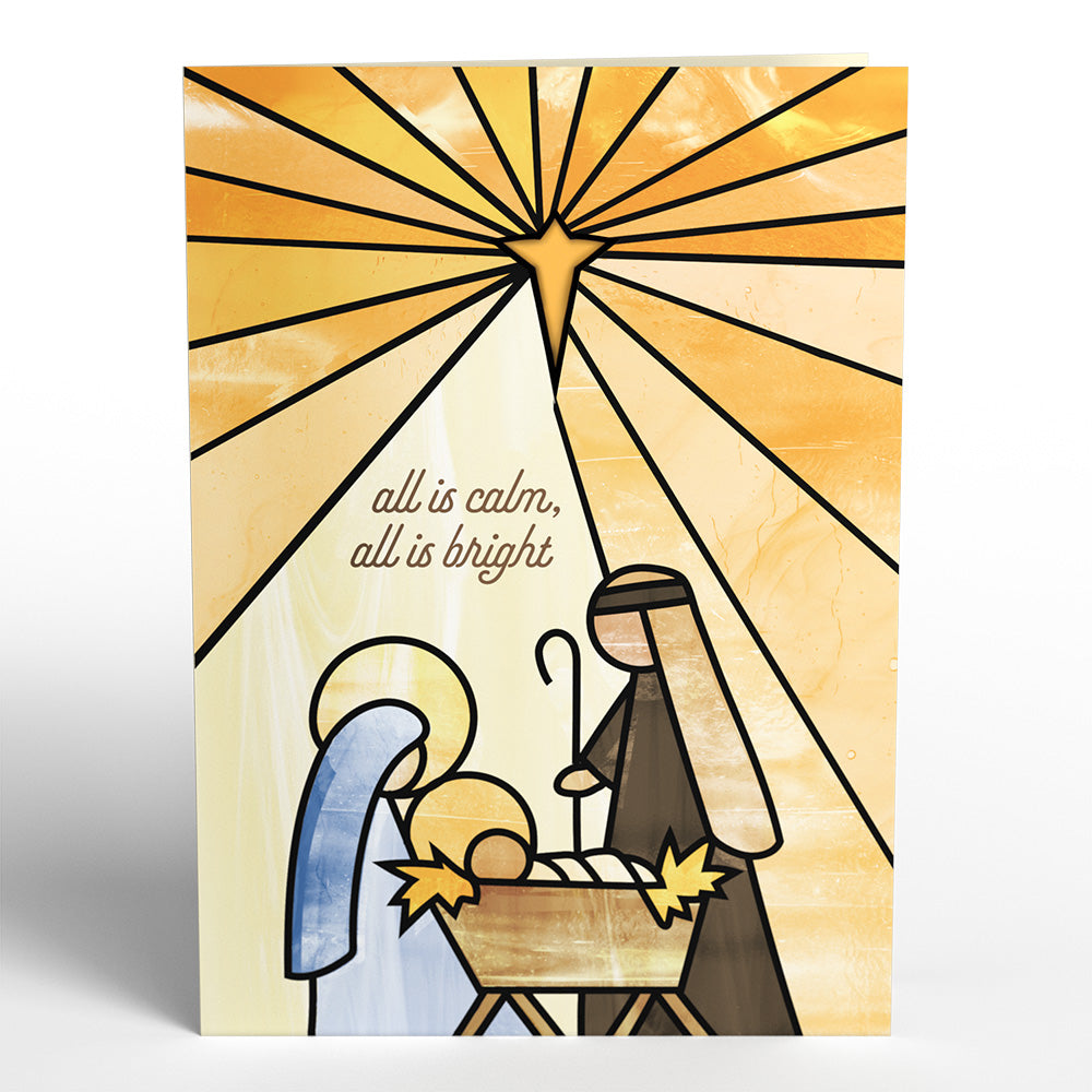 All Is Calm Nativity Suncatcher Card