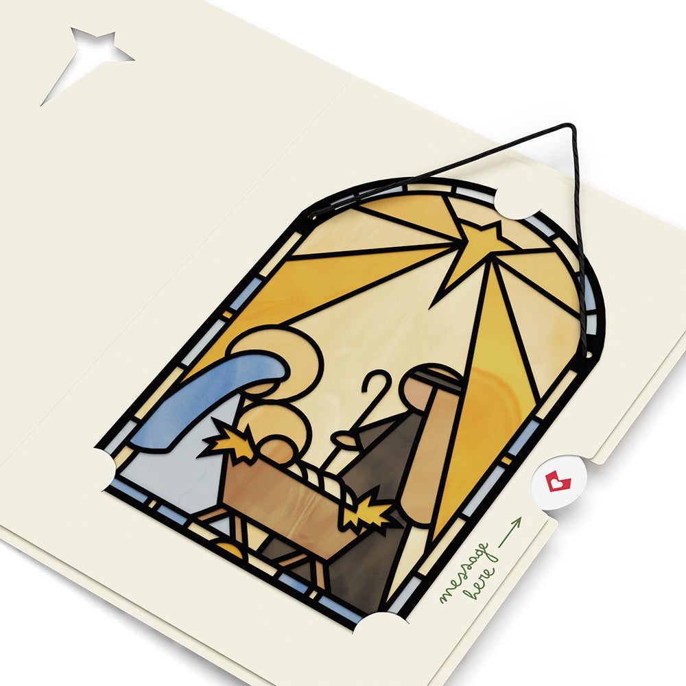 All Is Calm Nativity Suncatcher Card