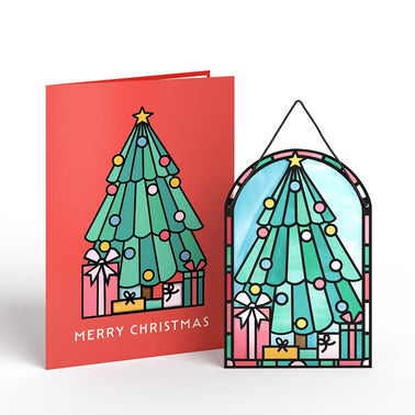 Merry Christmas Tree Suncatcher Card