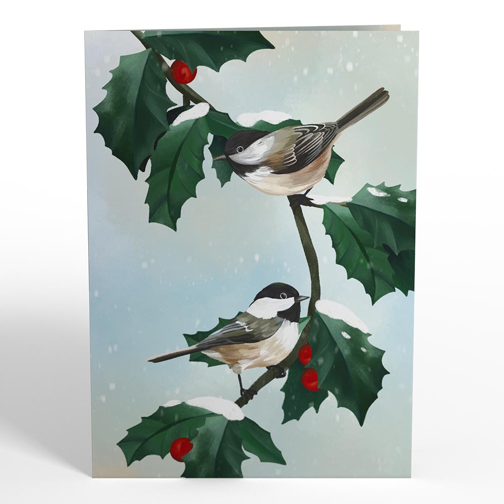 Winter Chickadees Pop-Up Card