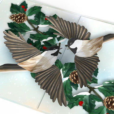 Winter Chickadees Pop-Up Card