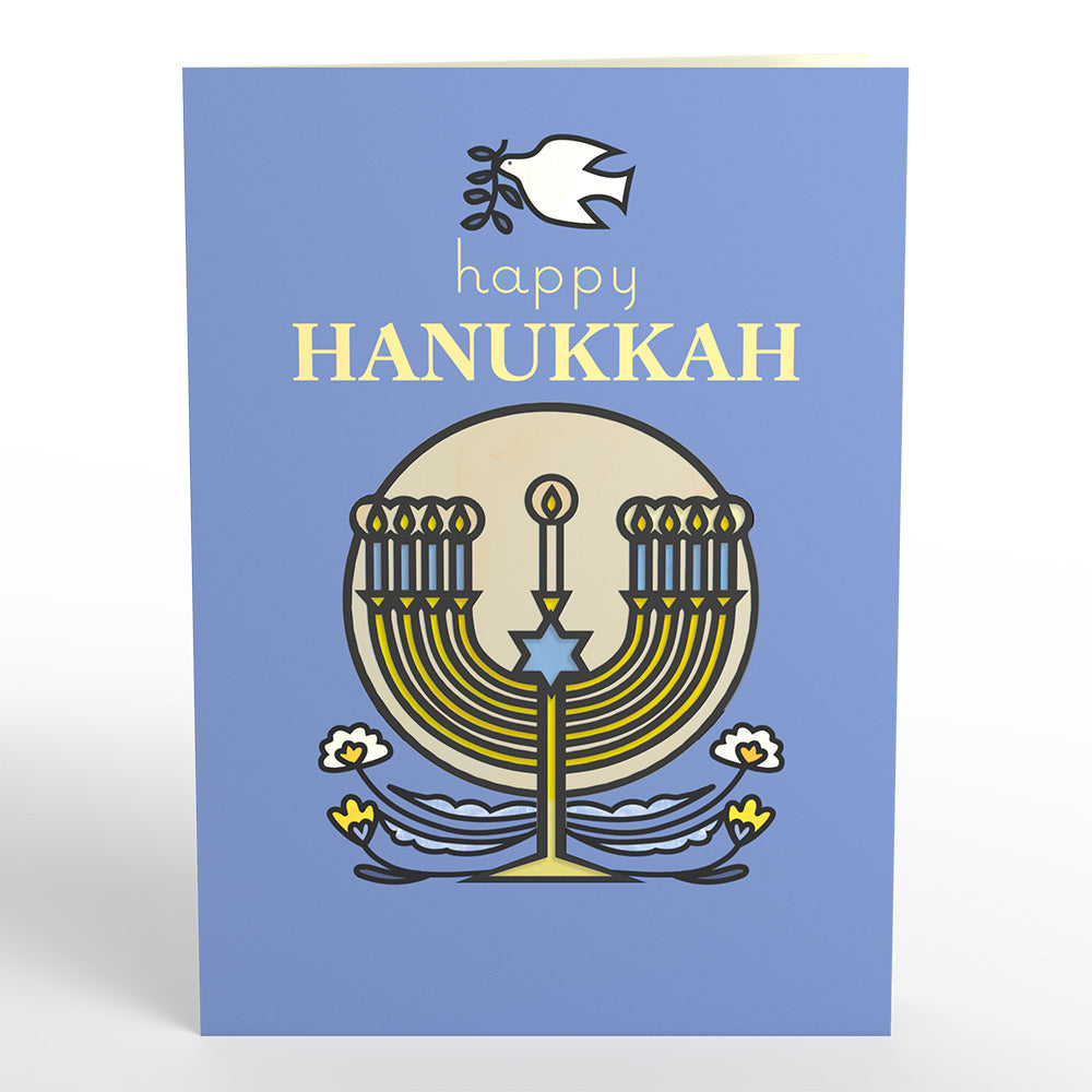 Happy Hanukkah Menorah Suncatcher Card