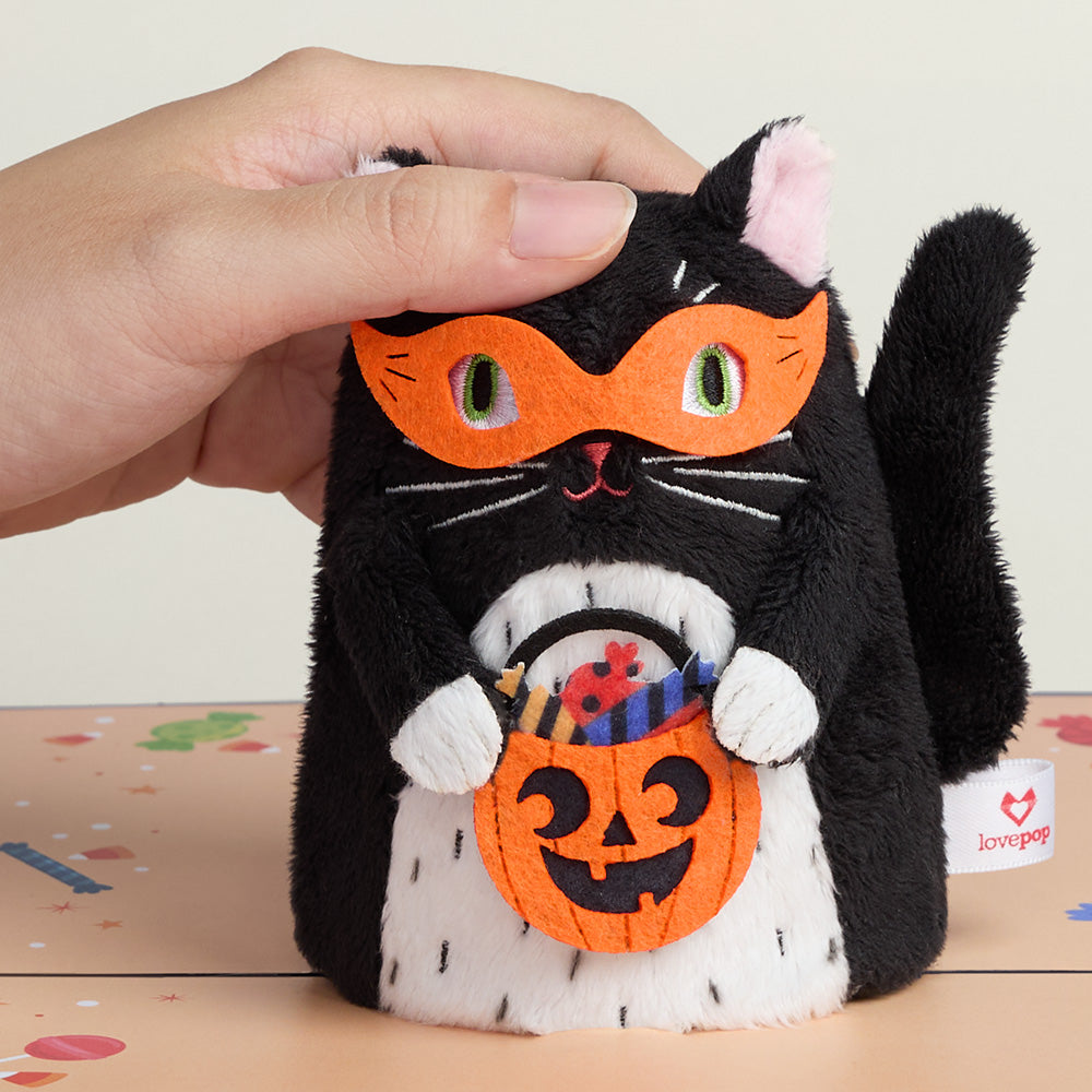 Halloween Cat Plushpop Card Lovepop