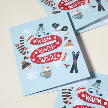 'Warm Winter Wishes' Holiday Penguin Plushpop Card