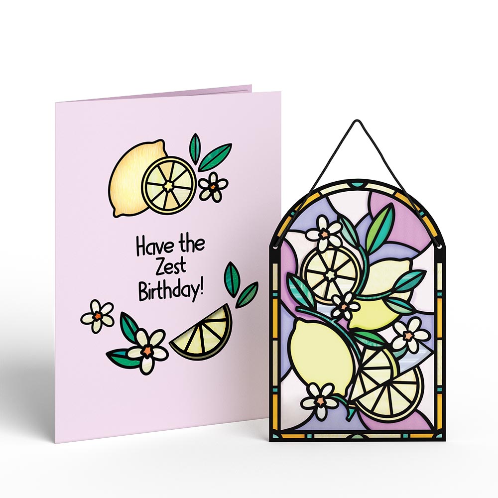 Zest Birthday Lemons Suncatcher Card