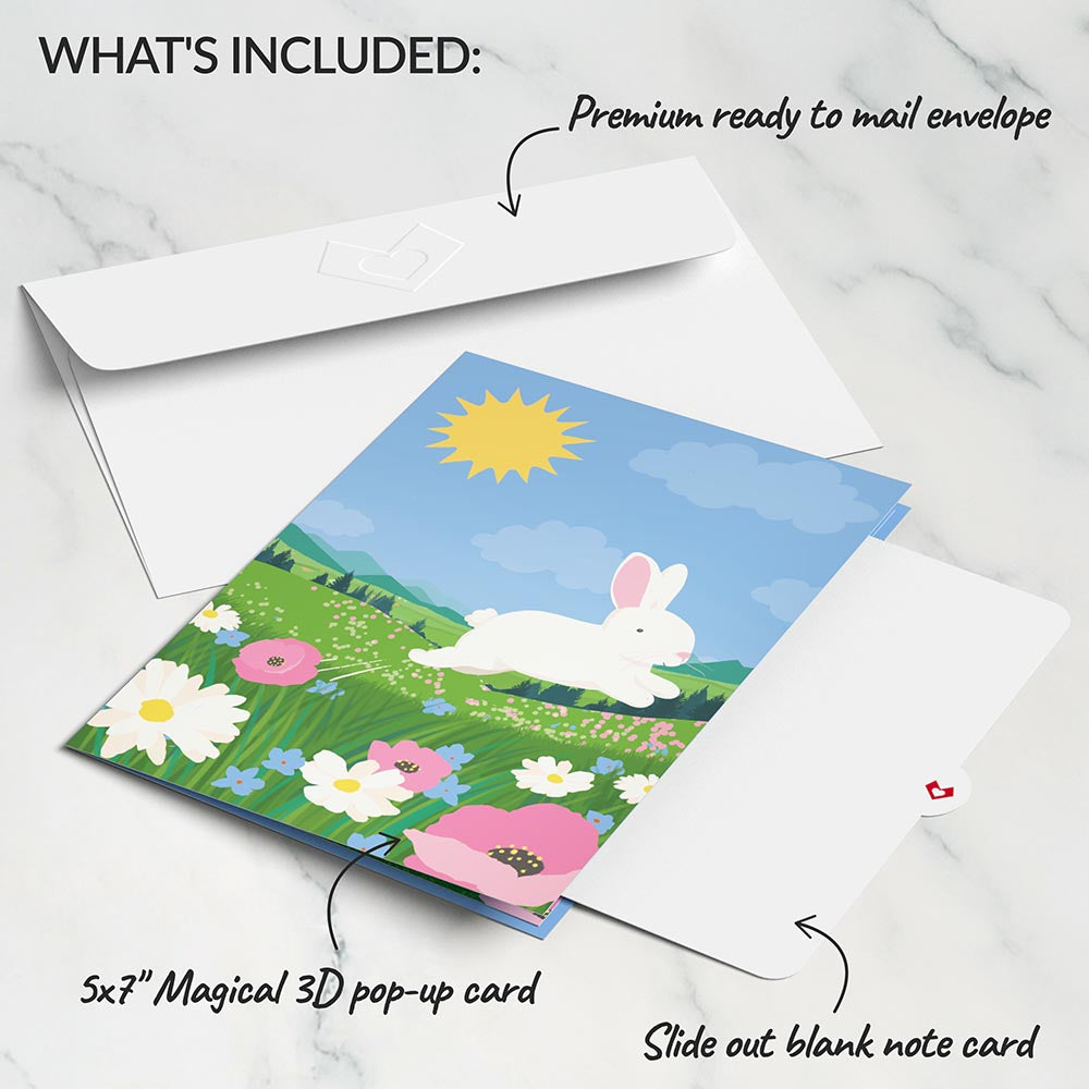 Happy Easter Spring Meadow Pop-Up Card