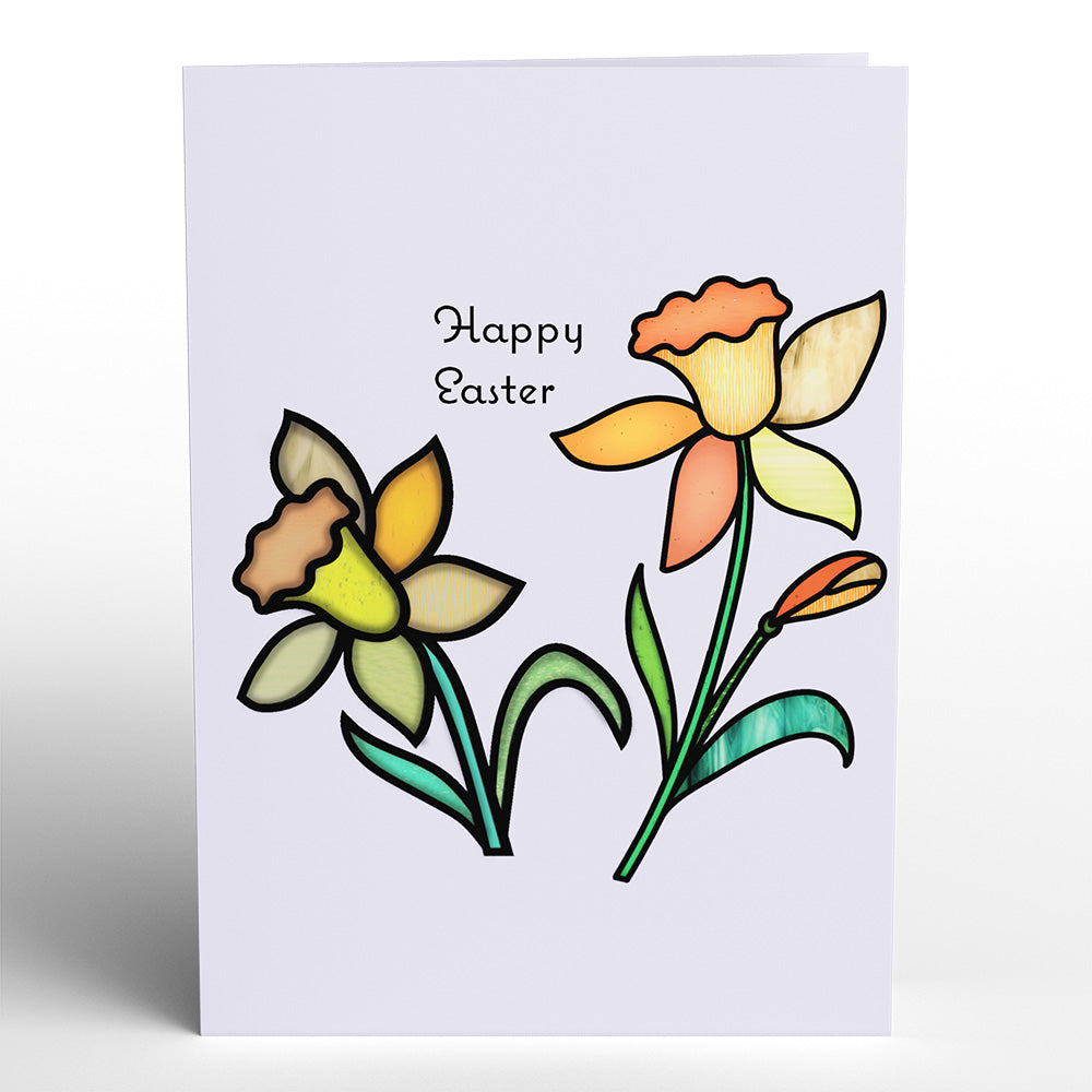 Happy Easter Daffodil Suncatcher Card