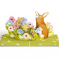 Happy Easter Bunny Amid the Blossoms Pop-Up Card