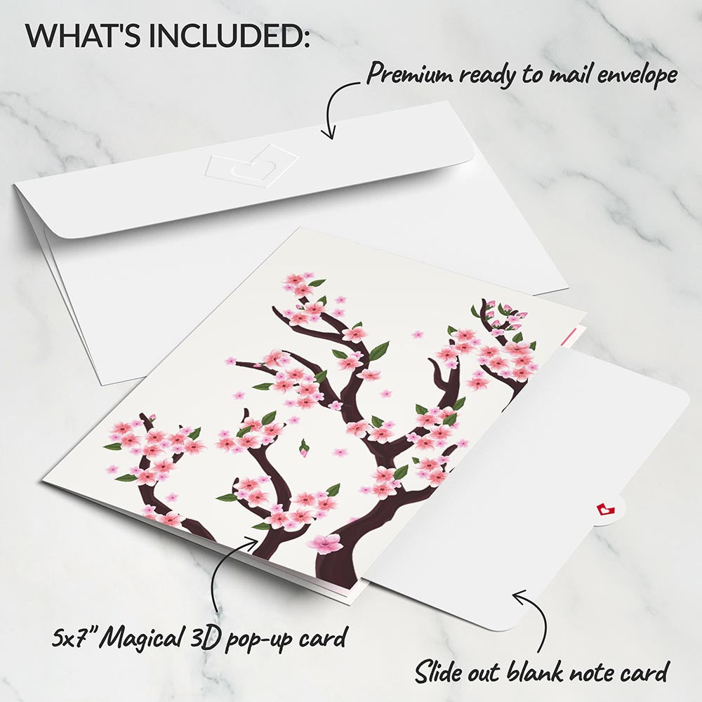 Cherry Blossom Branches in Bloom Pop-Up Card