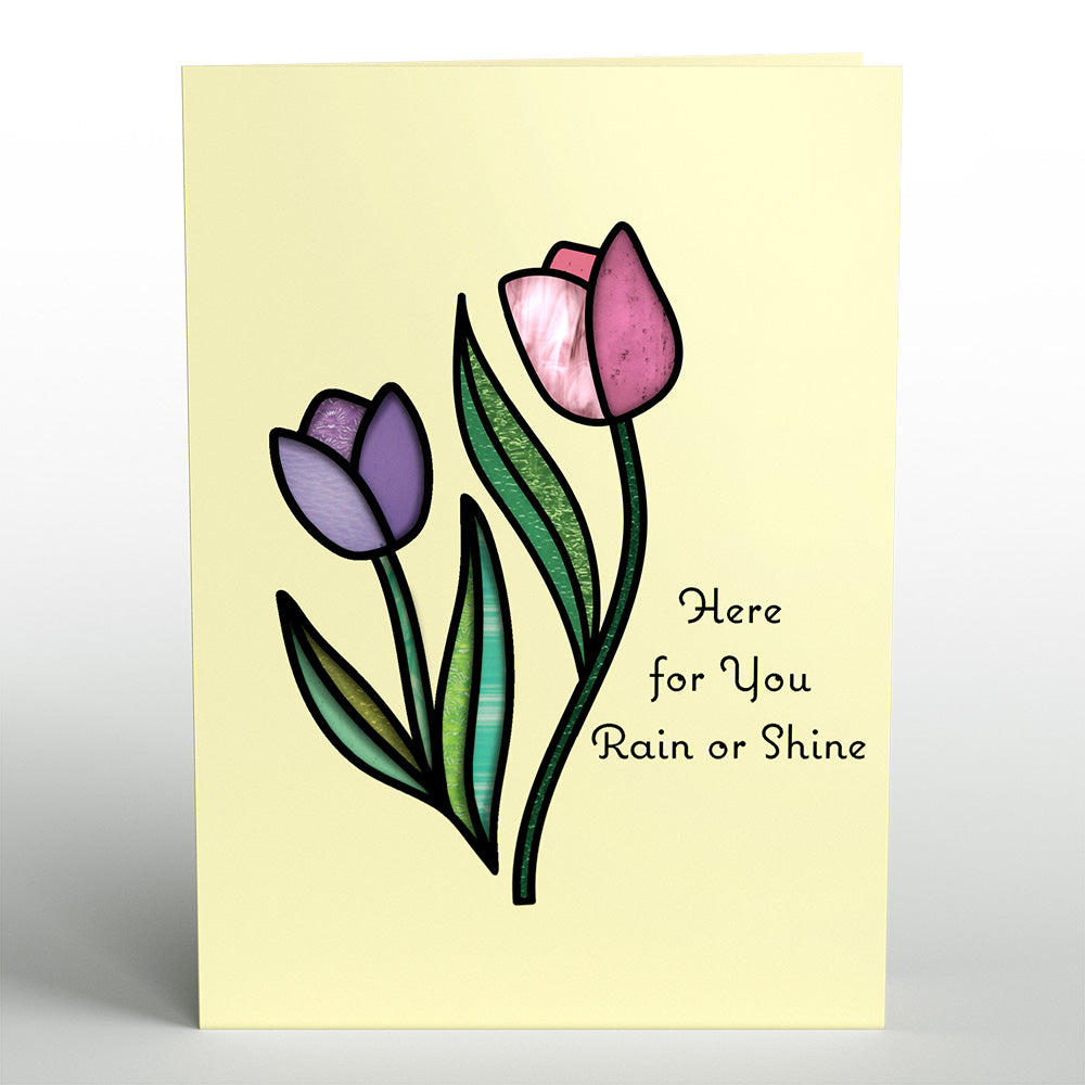 Here for You Tulips Suncatcher Card