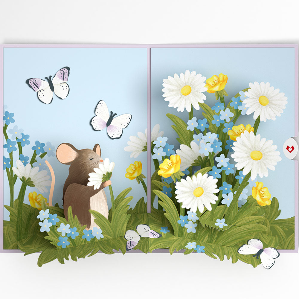 Field Mouse in the Flowers Pop-Up Card