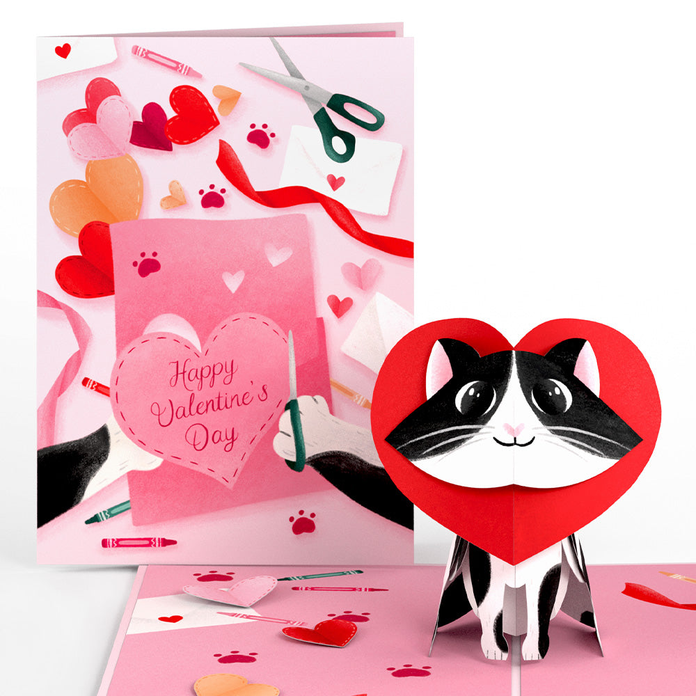 Crafty Cat Valentine’s Day Surprise Pop-Up Card