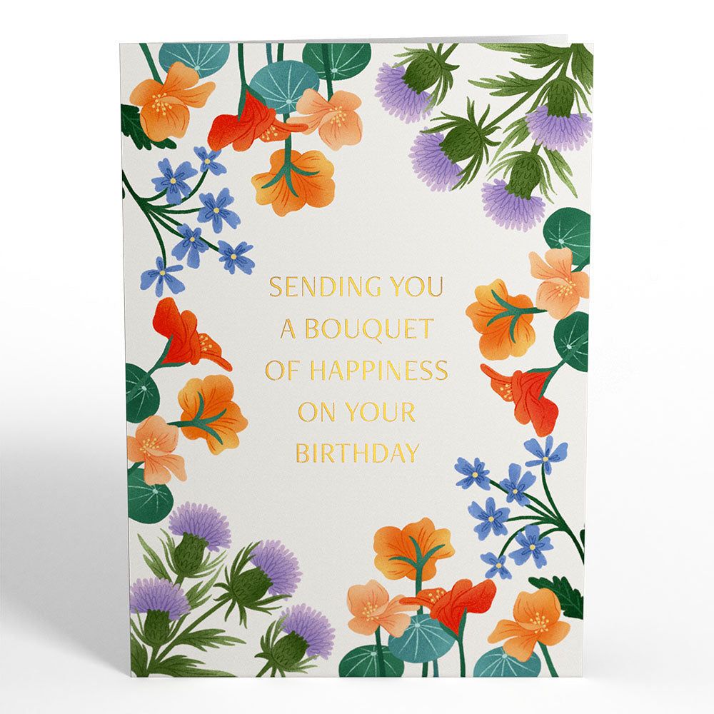 Birthday Bouquet of Happiness Pop-Up Card