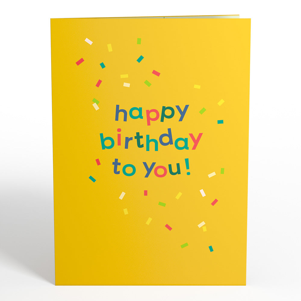 Happy Birthday Confetti Cake Music and Lights Pop-Up Card