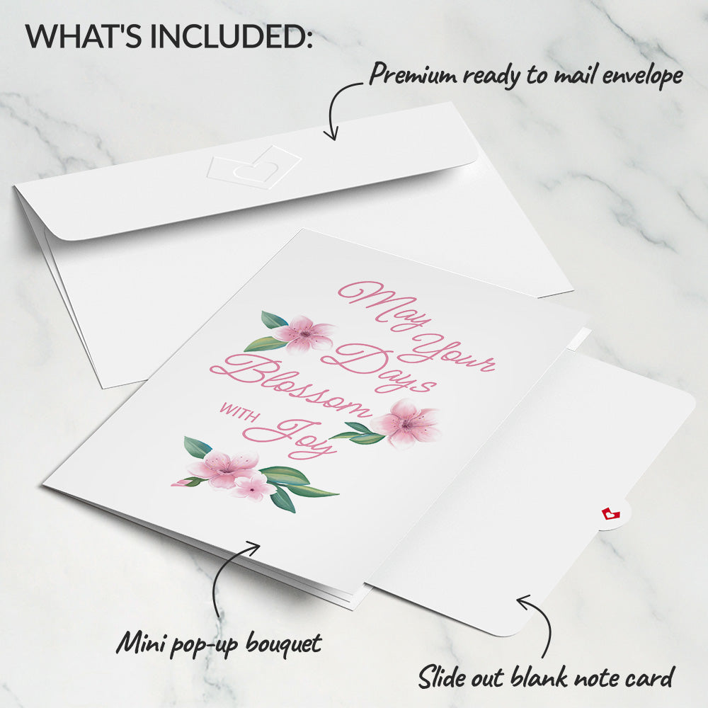 May Your Days Blossom with Joy Card with Mini Bouquet