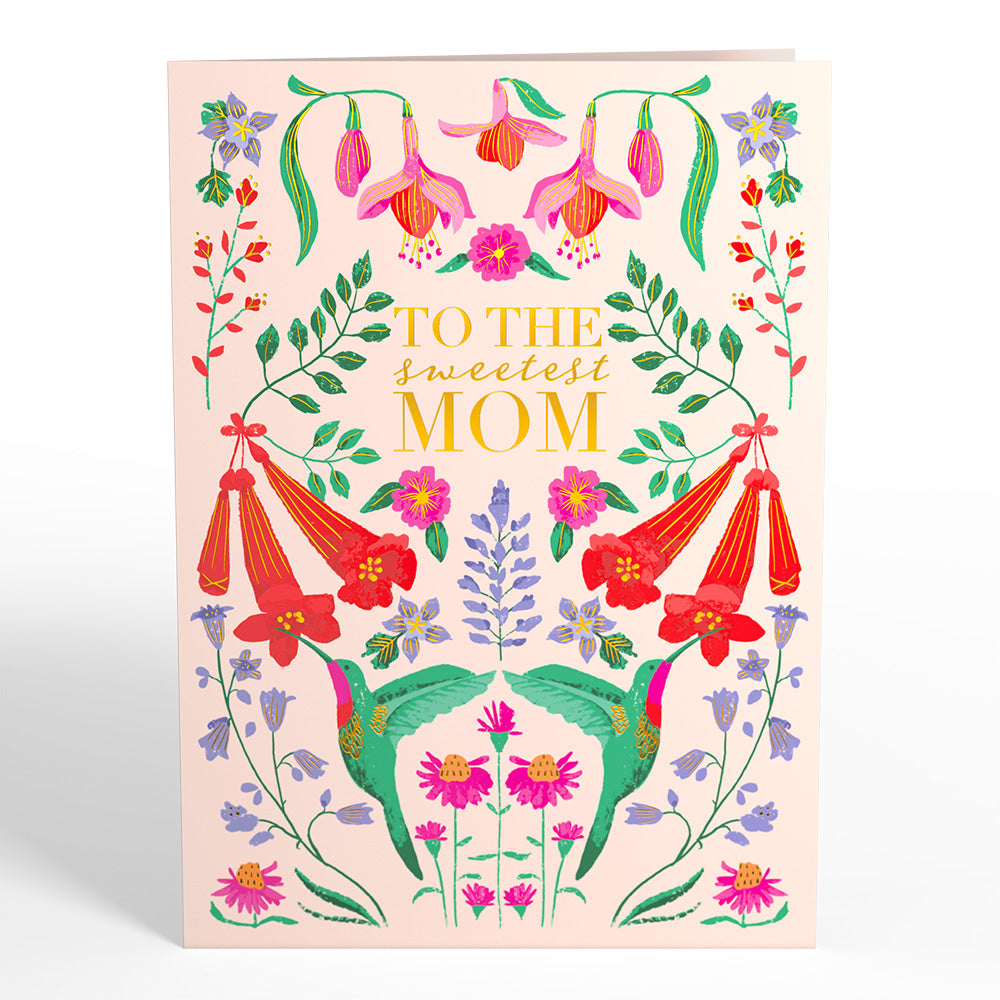 Sweetest Mom Hummingbird Pop-Up Card