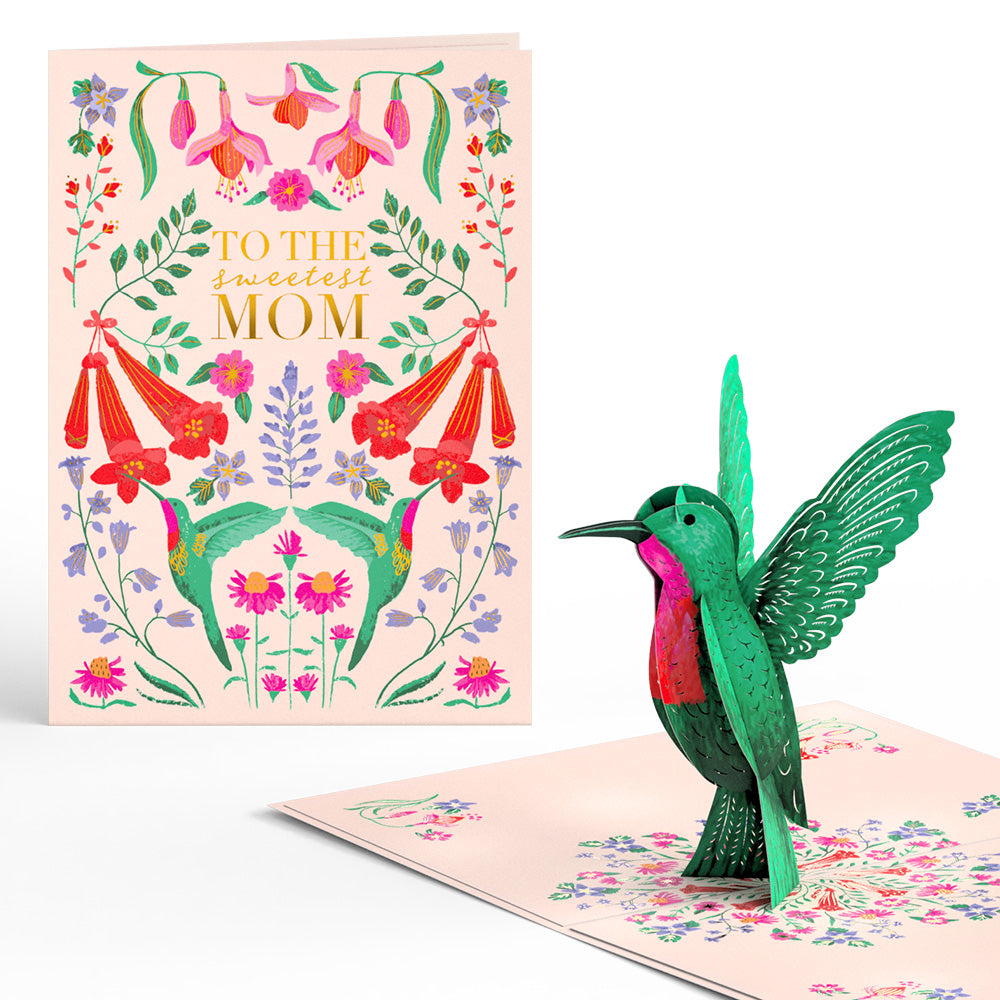 Sweetest Mom Hummingbird Pop-Up Card