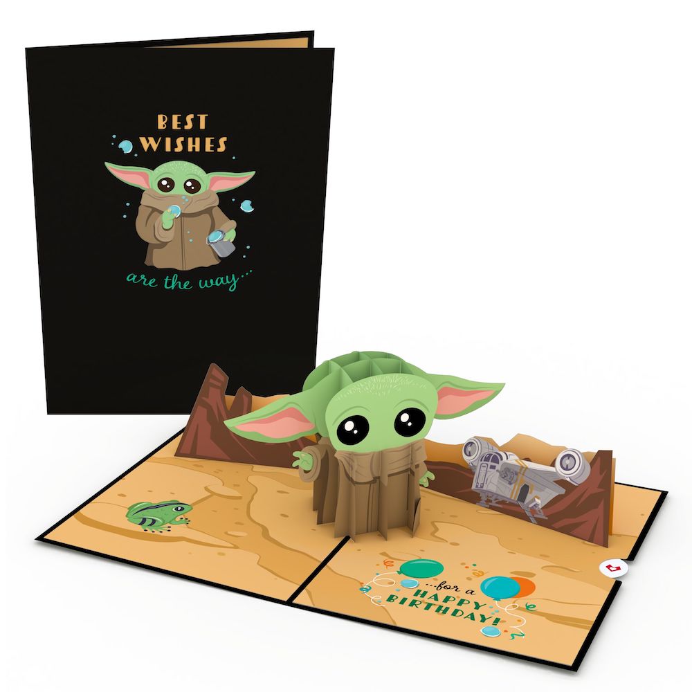 Star Wars™ The Mandalorian Grogu™ Birthday Pop-Up Card & Flower Buds Bouquet Bundle