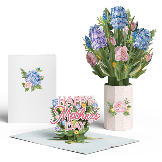 Mother's Day Hydrangeas Pop-Up Card & Bouquet Bundle