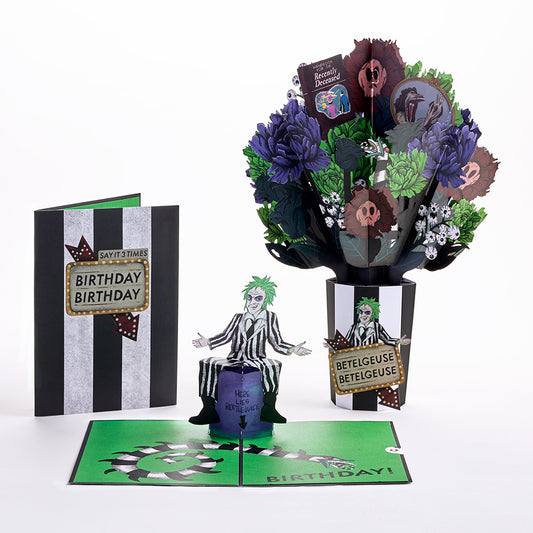 Beetlejuice Birthday Pop-Up Card & Bouquet Bundle