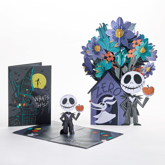 Disney Tim Burton’s The Nightmare Before Christmas Birthday Pop-Up Card & Flower Buds Bouquet Bundle