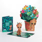 Marvel's Guardians of the Galaxy Groot Birthday Pop-Up Card & Flower Buds Bouquet Bundle