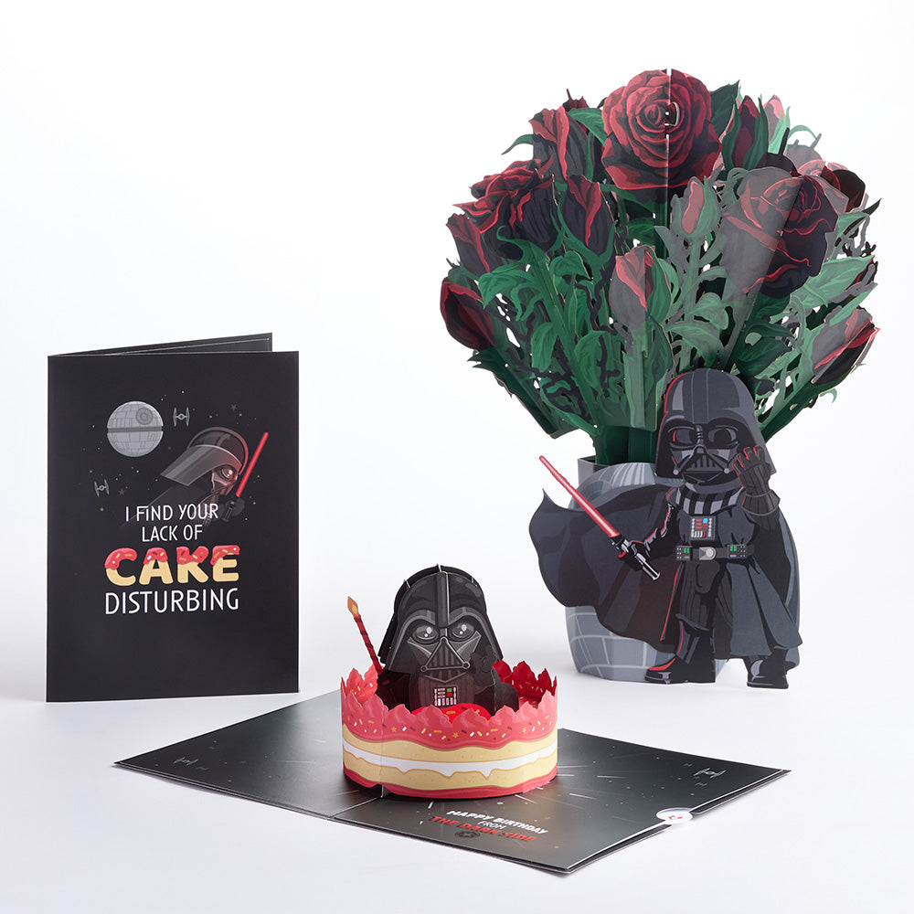 Star Wars™ Darth Vader™ Birthday Pop-Up Card & Flower Buds Bouquet Bundle