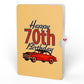 Classic Car 70th Birthday Pop-Up Card and Sentiment Set