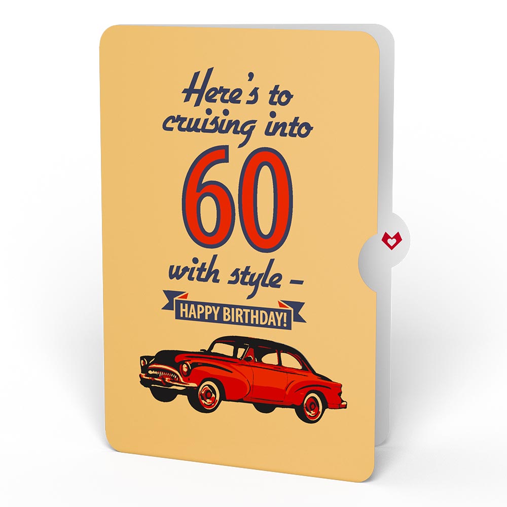 Classic Car 60th Birthday Pop-Up Card and Sentiment Set