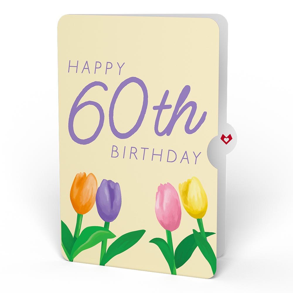 Tulips 60th Birthday Pop-Up Card and Sentiment Set