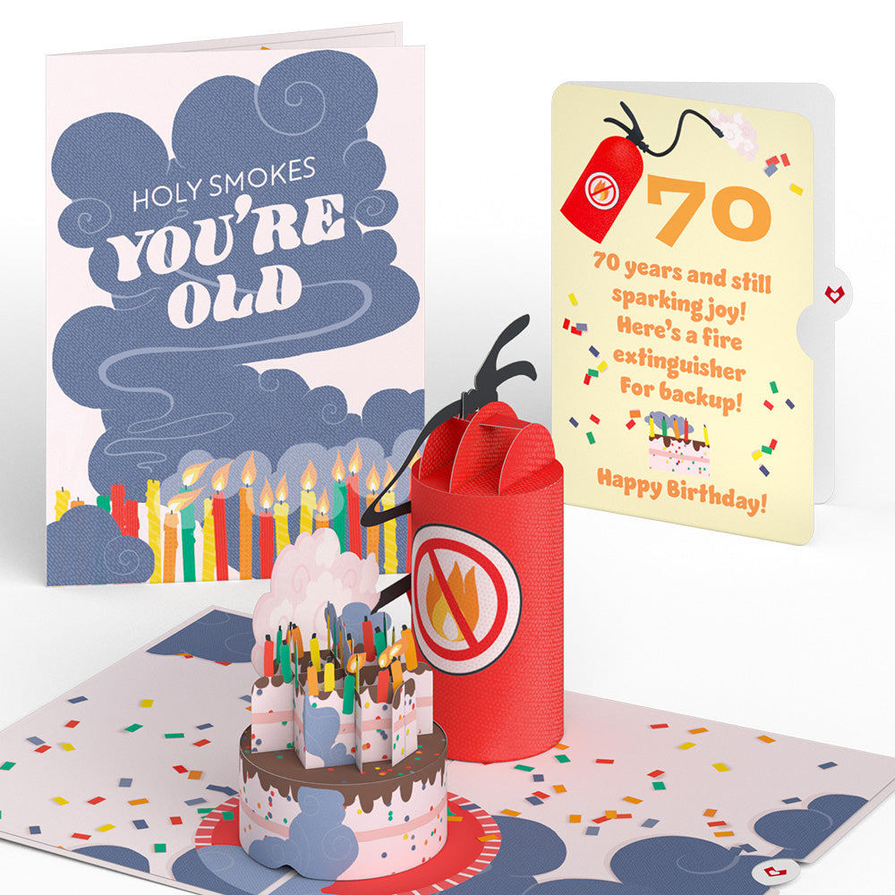 Holy Smokes You're Old 70th Birthday Pop-Up Card and Sentiment Set