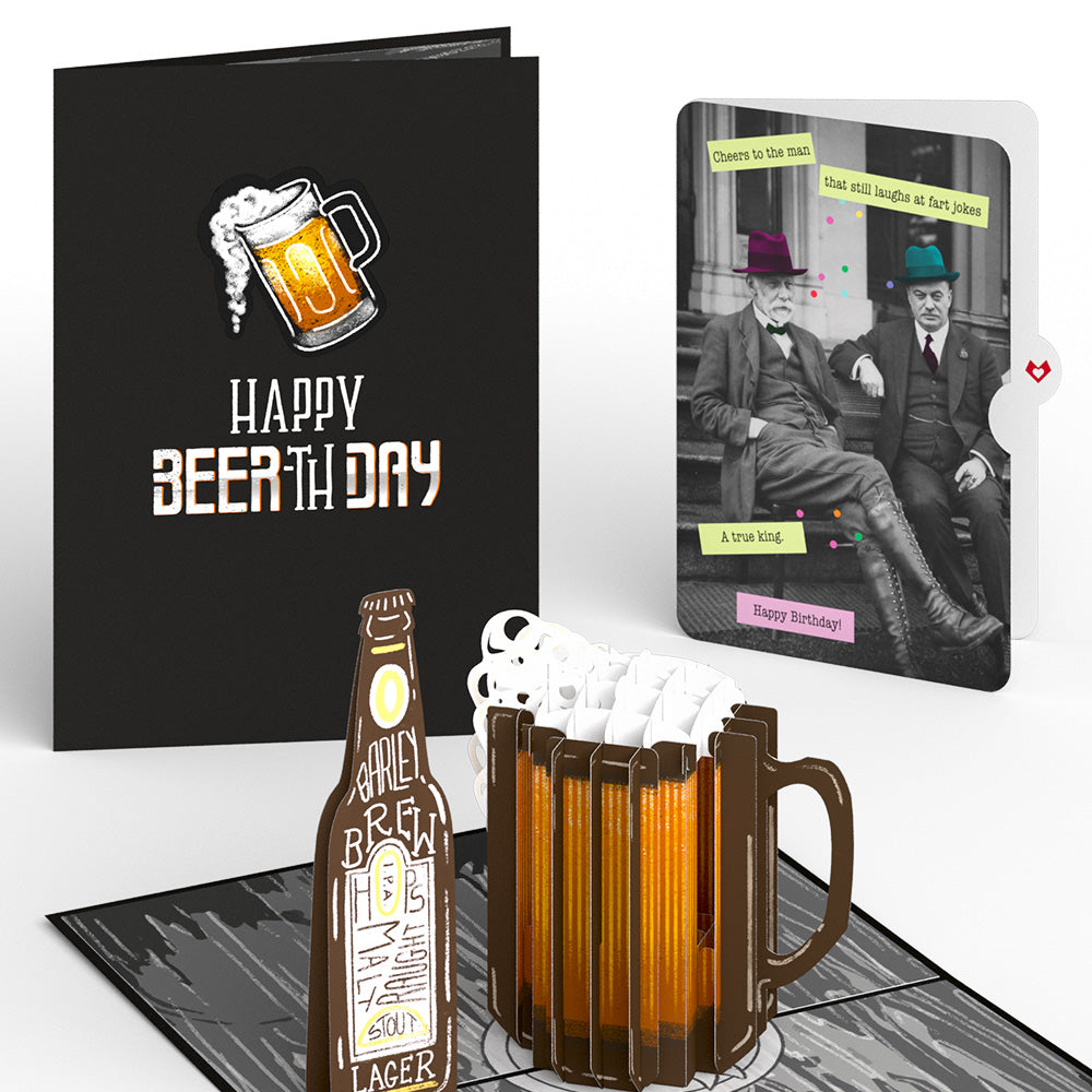 Beer-th Day Birthday Pop-Up Card and Sentiment Set for Any Man