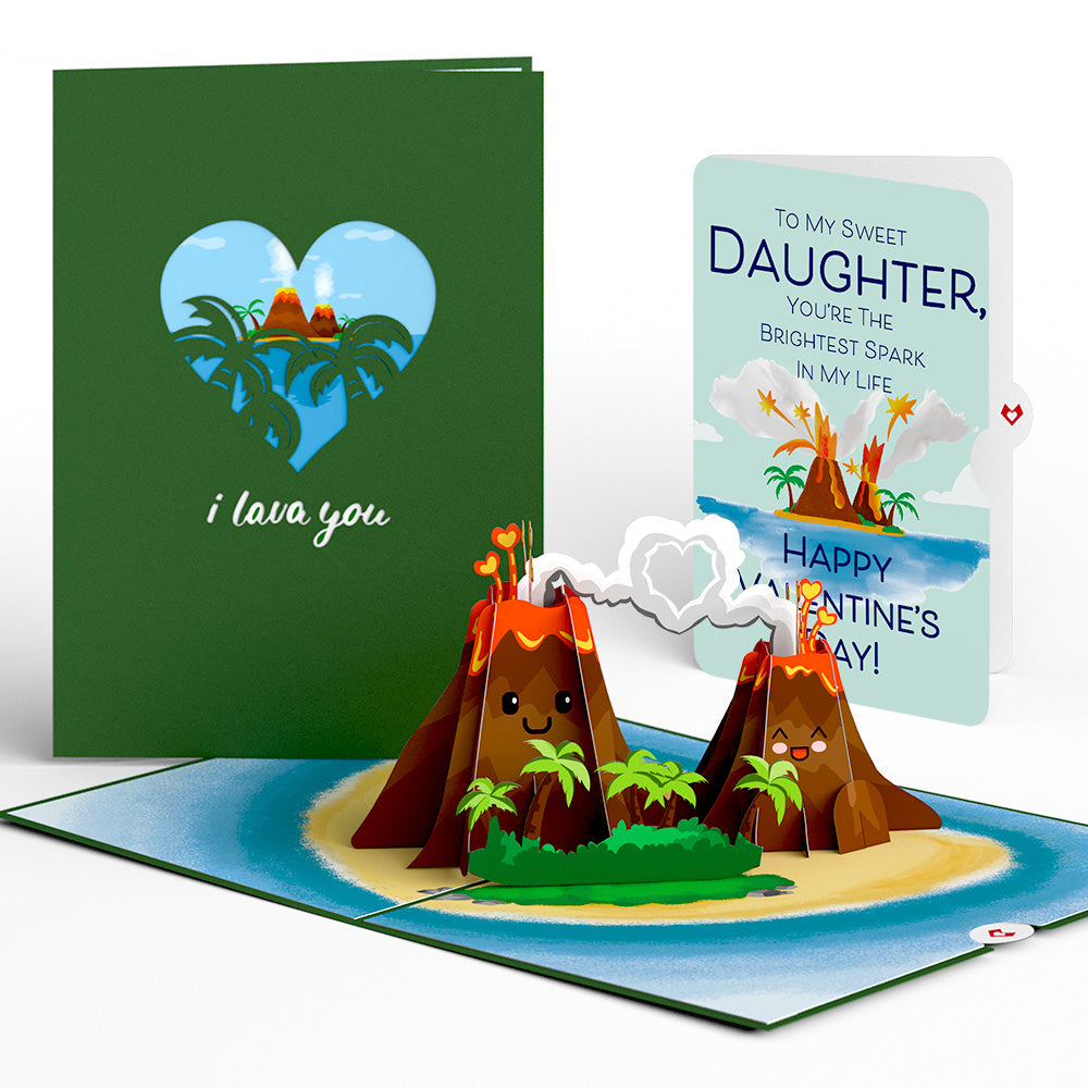 I Lava You Valentine Pop-Up Card and Sentiment Set for Daughter