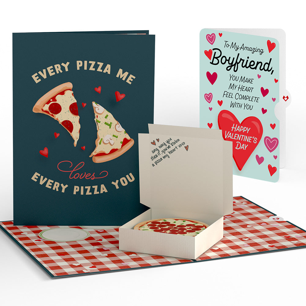 Pizza Love Valentine Pop-Up Card and Sentiment Set for Boyfriend