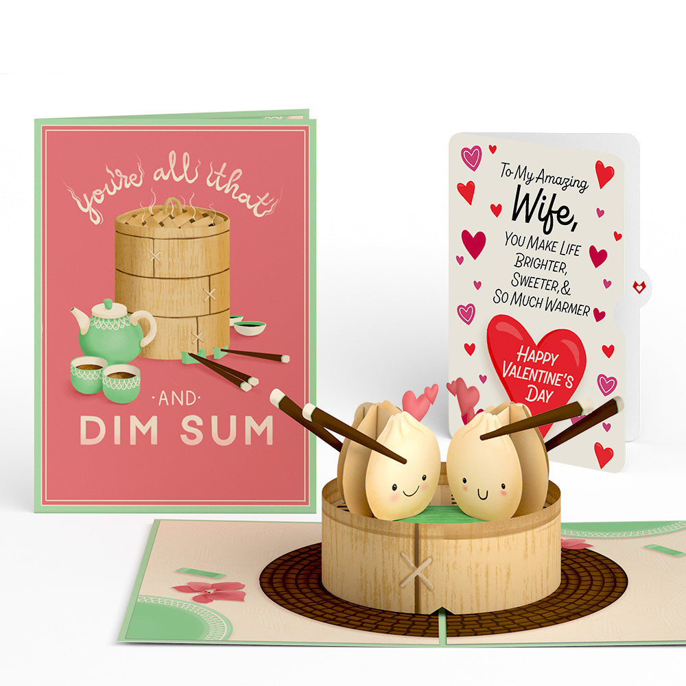 You're All That and Dim Sum Valentine Pop-Up Card and Sentiment Set for Wife