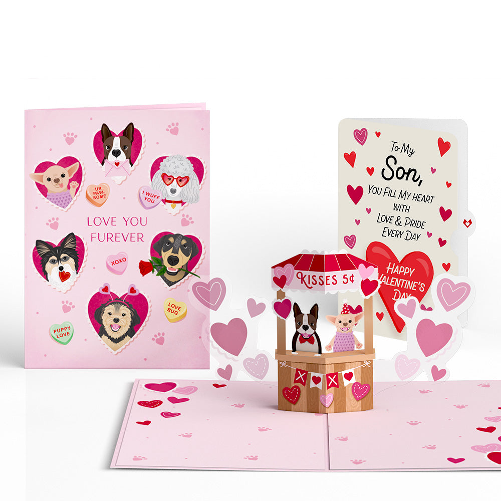 Love You Furever Dog Kisses Valentine Pop-Up Card and Sentiment Set for Son