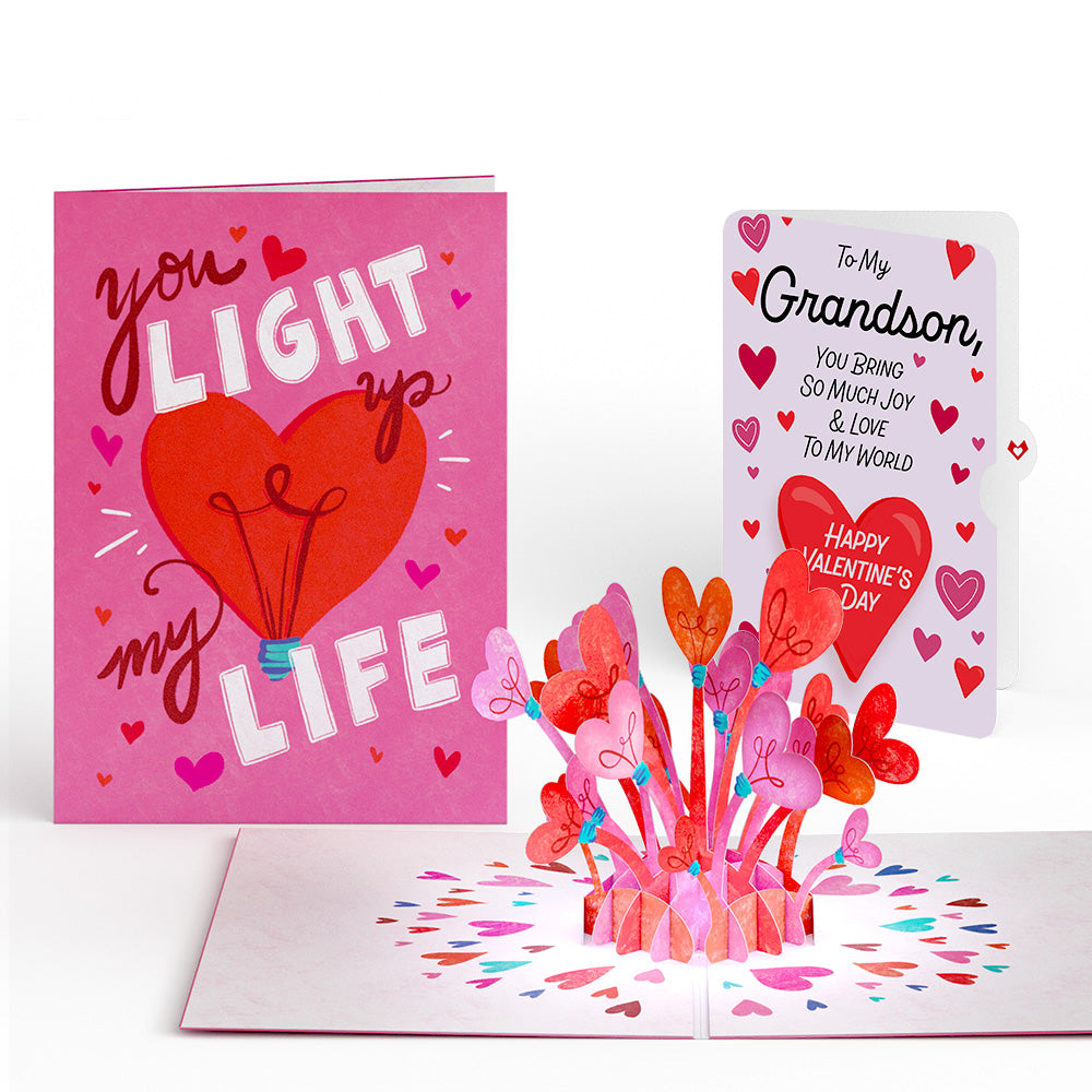 You Light Up My Life Valentine Pop-Up Card and Sentiment Set for Grandson