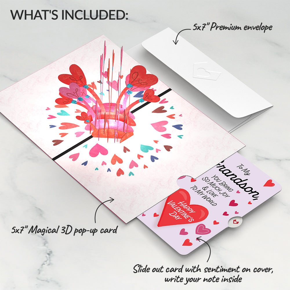 You Light Up My Life Valentine Pop-Up Card and Sentiment Set for Grandson