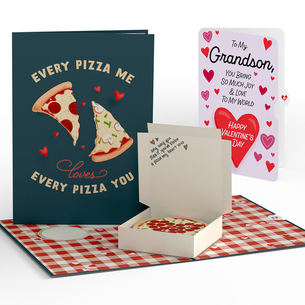 Pizza Love Valentine Pop-Up Card and Sentiment Set for Grandson