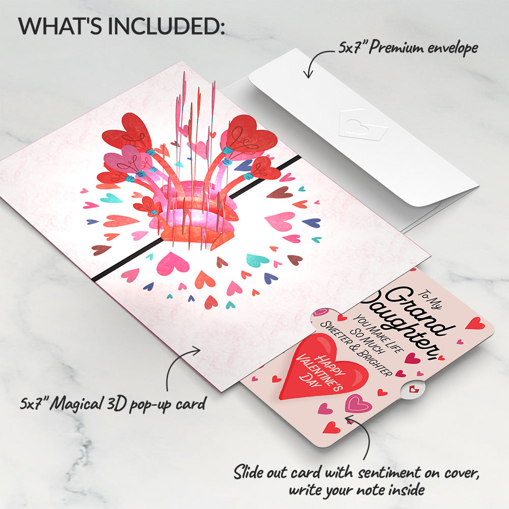 You Light Up My Life Valentine Pop-Up Card and Sentiment Set for Granddaughter