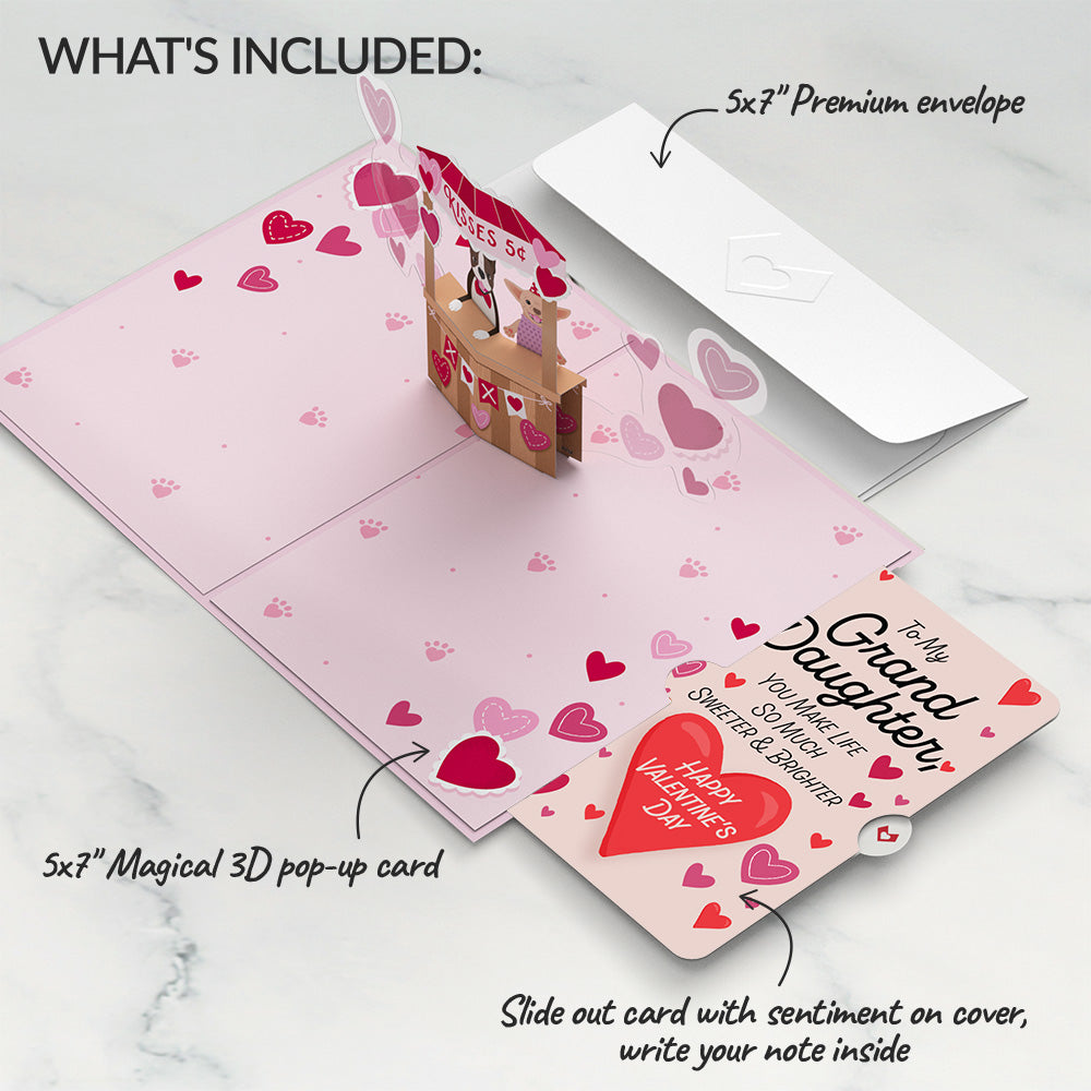 Love You Furever Dog Kisses Valentine Pop-Up Card and Sentiment Set for Granddaughter