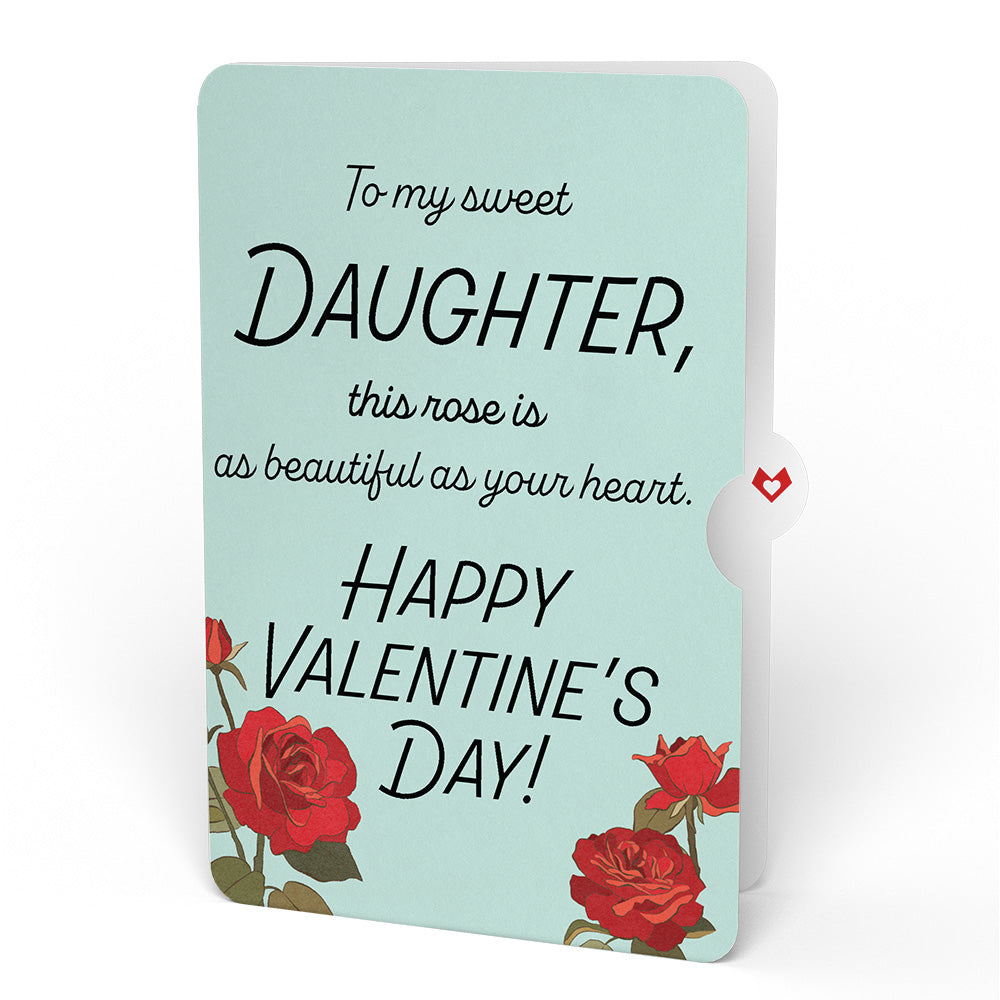 Valentine's Day Flower Bouquet and Sentiment Set for Daughter