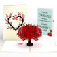 Red Sakura Tree Valentine Pop-Up Card and Sentiment Set for Daughter