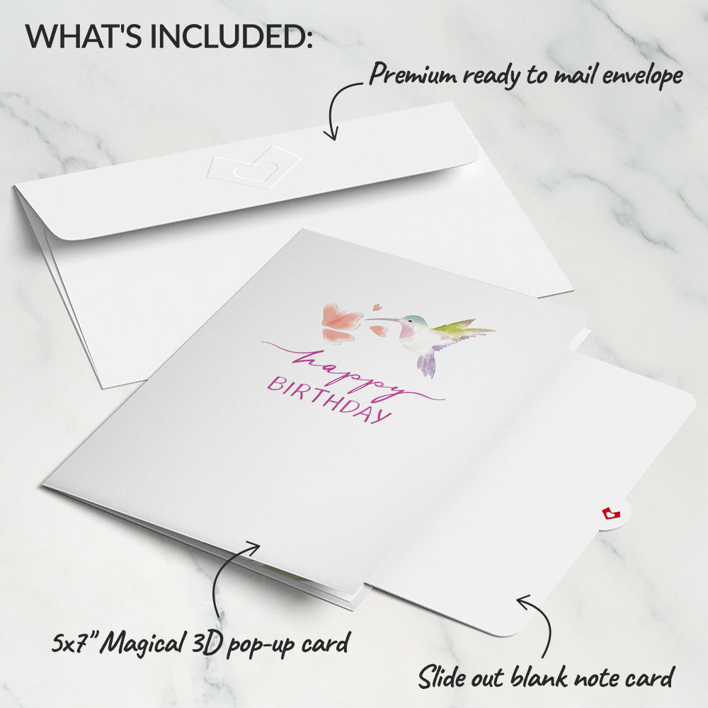 Birthday Hummingbird Pop-Up Card