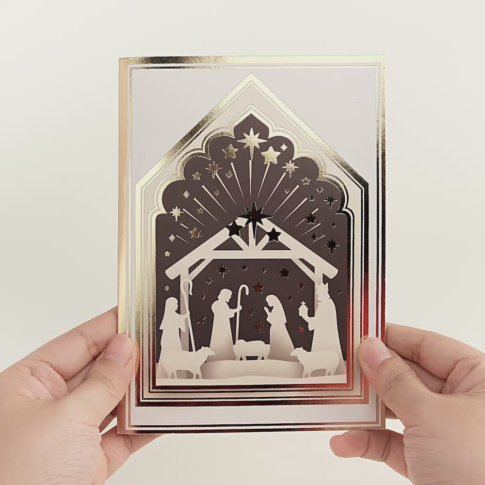 Elegant Nativity Pop-Up Card