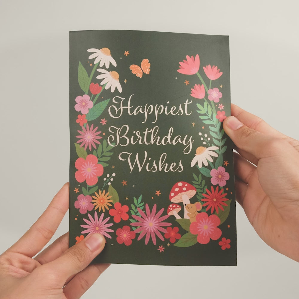 'Happiest Birthday Wishes' Plushpop Card and Bouquet Bundle