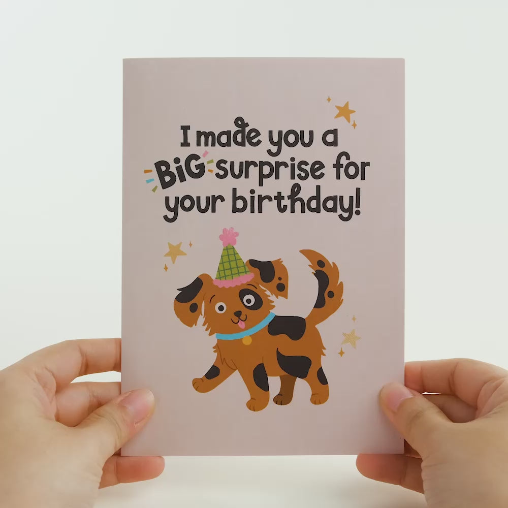 Happy Birthday from Your Favorite Party Pooper Dog Pop-Up Card