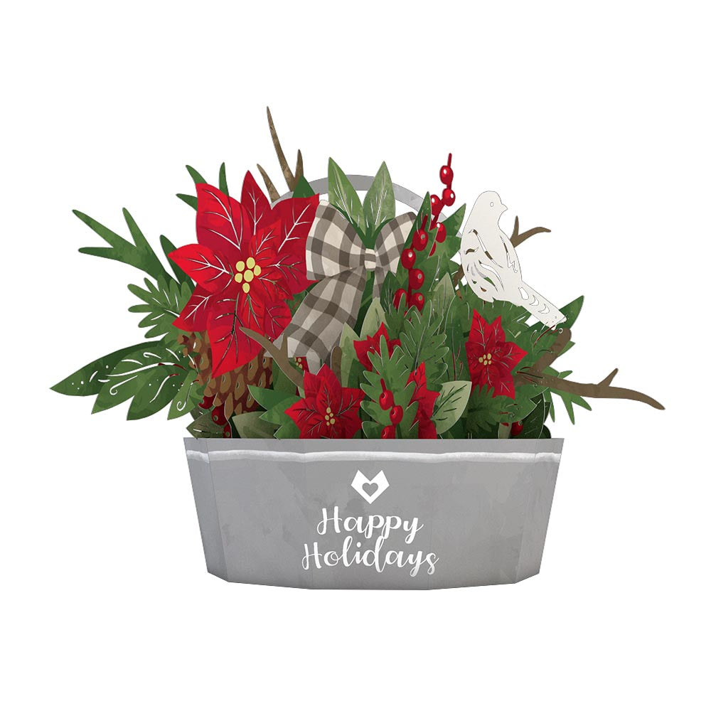 Winter Flower Basket Decoration