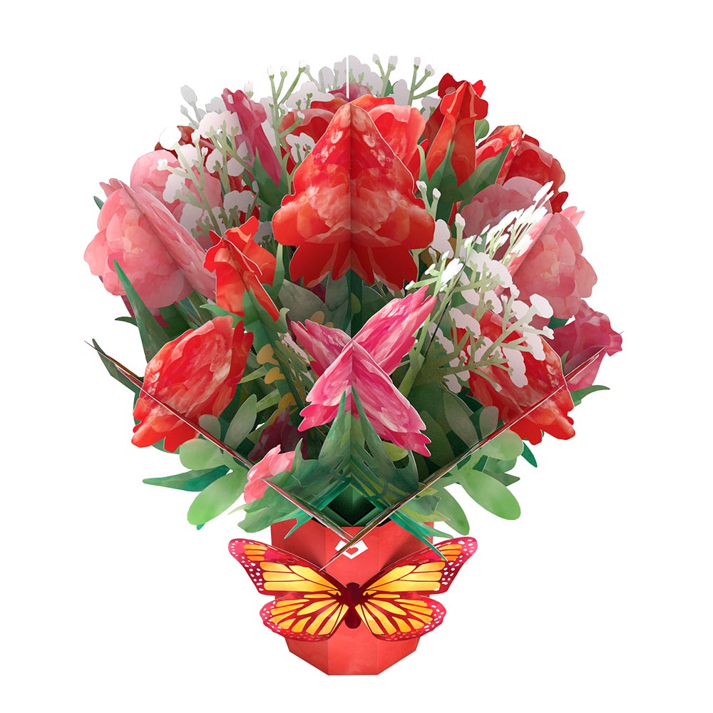  Lovepop Watercolor Roses and Butterflies Pop-Up Bouquet, 10.25  X 7.5”, Paper Flower Bouquet, 3D Popup Paper Flower, Greeting Cards with  Note Card : Grocery & Gourmet Food