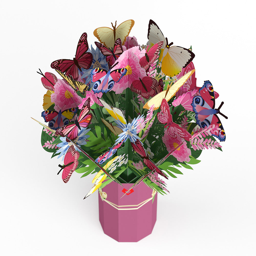 Lovepop Butterfly Paper Flower Bouquet, 3D Pop Up Flowers, Multicolor